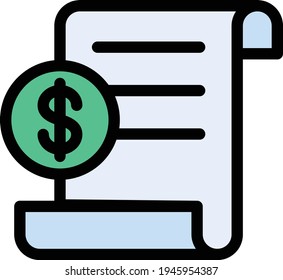 bill vector color line icon