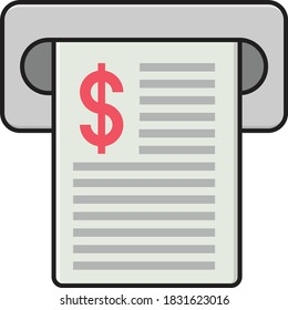 bill vector colour line icon