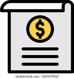 bill vector colour line icon