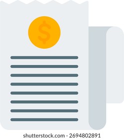 Bill vector design in modern style, payment receipt and financial transaction concept, business accounting illustration. Flat Icon