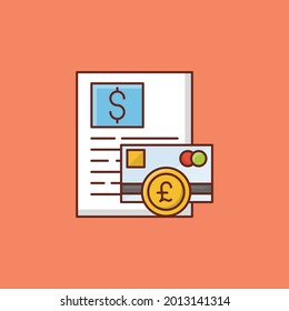 bill vector flat color icon