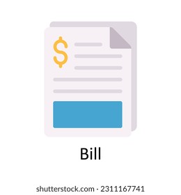 Bill Vector  Flat Icon Design illustration. Ecommerce and shopping Symbol on White background EPS 10 File