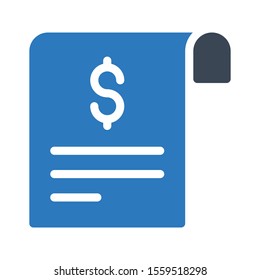 bill vector glyph colour icon 