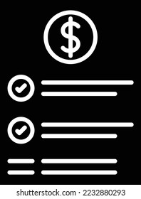 Bill vector icon. Can be used for printing, mobile and web applications.