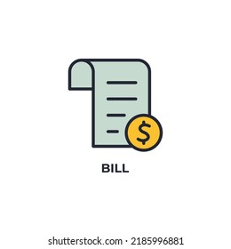 bill vector icon. Colorful flat design vector illustration. Vector graphics