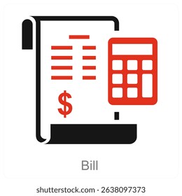 Bill vector icon concept design