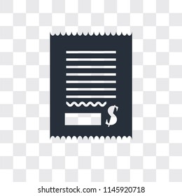 Bill vector icon isolated on transparent background, Bill logo concept