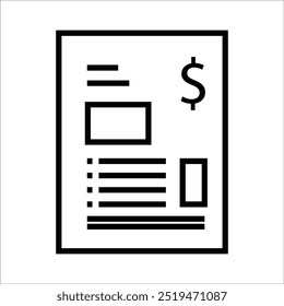 bill vector icon line template