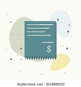 Bill vector icon on multicolored background.
