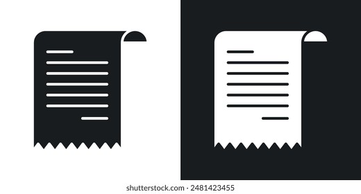 Bill vector icon set in black color.