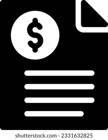 bill Vector illustration on a transparent background. Premium quality symbols. Glyphs  vector icon for concept and graphic design.