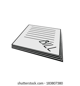 bill vector illustration on a white