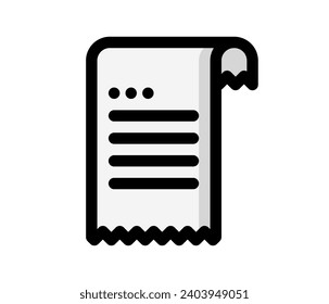 Bill vector line icon; invoice icon