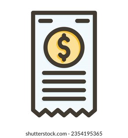 Bill Vector Thick Line Filled Colors Icon For Personal And Commercial Use.
