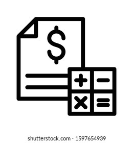 bill vector thin line icon 
