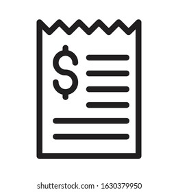bill vector thin line icon 