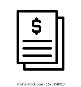 bill vector thin line icon 