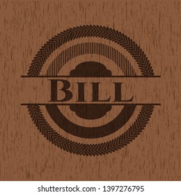 Bill vintage wood emblem. Vector Illustration.