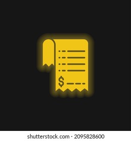 Bill yellow glowing neon icon
