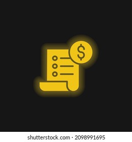 Bill yellow glowing neon icon