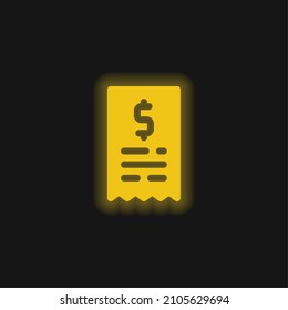 Bill yellow glowing neon icon