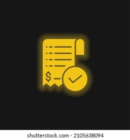 Bill yellow glowing neon icon