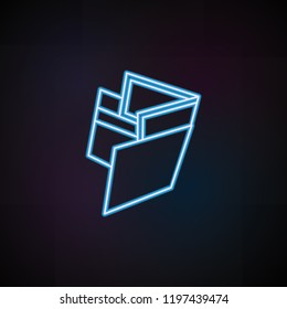 bill in your wallet icon in neon style. One of Mobile banking collection icon can be used for UI, UX