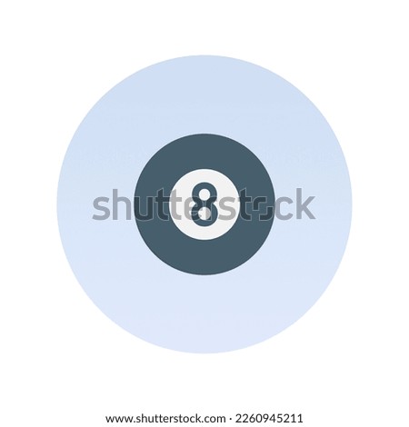 Billard ball icon, Flat vector illustration for web and mobile interface, EPS 10
