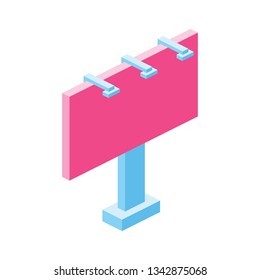 Billboard 3d vector icon isometric pink and blue color minimalism illustrate