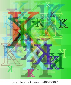 billboard above several work, fine freedom over Alphabet K vector background