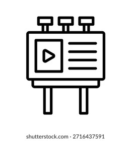Vektorgrafik des Billboard-Anzeigenumrisssymbols