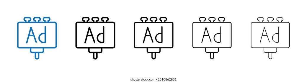 billboard ad promotion icon Outline vector logo for web ui