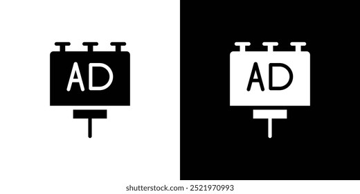 billboard ad promotion icon set vector illustration