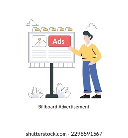 Billboard Advertisement Flat Style Design Vector illustration. Stock illustration