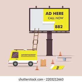 billboard advertising installation 2d flat vector illustration concept for banner, website, illustration, landing page, flyer, etc.