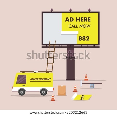 billboard advertising installation 2d flat vector illustration concept for banner, website, illustration, landing page, flyer, etc.