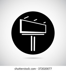 Billboard for advertising on gray background. Vector art.
