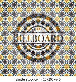 Billboard arabic emblem background. Arabesque decoration.