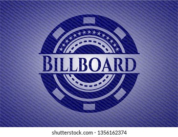 Billboard badge with denim texture
