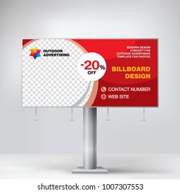 Billboard Banner, Modern Design For Outdoor Advertising, Template For Posting Photos And Text, Graphic Background Vector