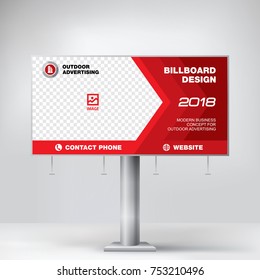 Billboard banner, modern design for outdoor advertising, template for posting photos and text, graphic background vector