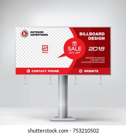 Billboard banner, modern design for outdoor advertising, template for posting photos and text, graphic background vector