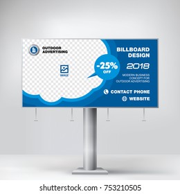 Billboard Banner, Modern Design For Outdoor Advertising, Template For Posting Photos And Text, Graphic Background Vector