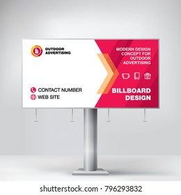 Billboard banner, modern design for outdoor advertising, template stand for posting photos and text, graphic background vector