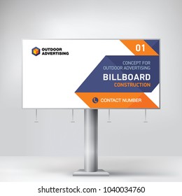 Billboard banner, template for construction company, geometric abstract design, EPS10