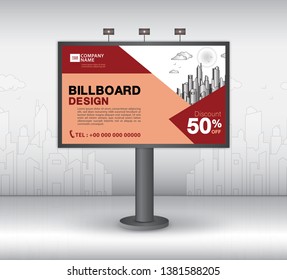 Billboard banner template vector design, advertisement, Realistic construction for outdoor advertising on city background, vector template design
