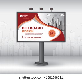 Billboard banner template vector design, advertisement, Realistic construction for outdoor advertising on city background, vector template design