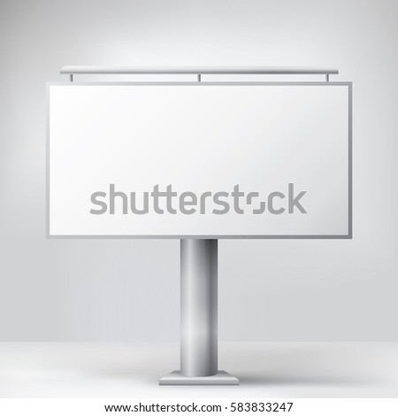 Billboard blank horizontal template, banner for placement of photos and text, vector, black and white background