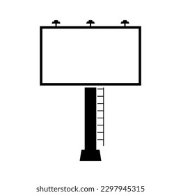Billboard blank icon. Empty billboard isolated on white background. City outdoor blank banner large format for advertise media. Outdoor advertising poster template. Empty bill board for ad media