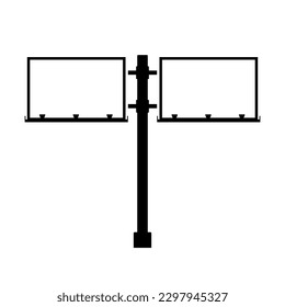 Billboard blank icon. Empty billboard isolated on white background. City outdoor blank banner large format for advertise media. Outdoor advertising poster template. Empty bill board for ad media